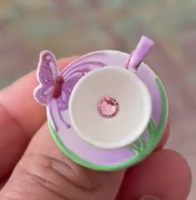 Clora - miniature flower teacup ring