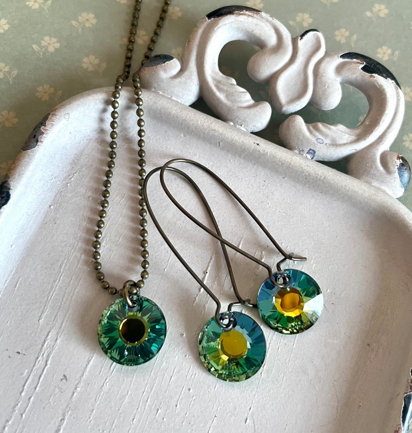 Colorful Swarovski pendant, earrings or set
