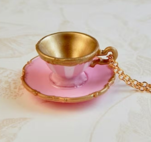 Alice in Wonderland Tea Cup Necklace