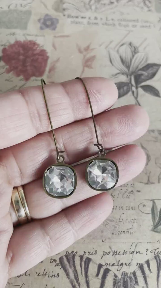 Clear vintage Swarovski crystal earrings