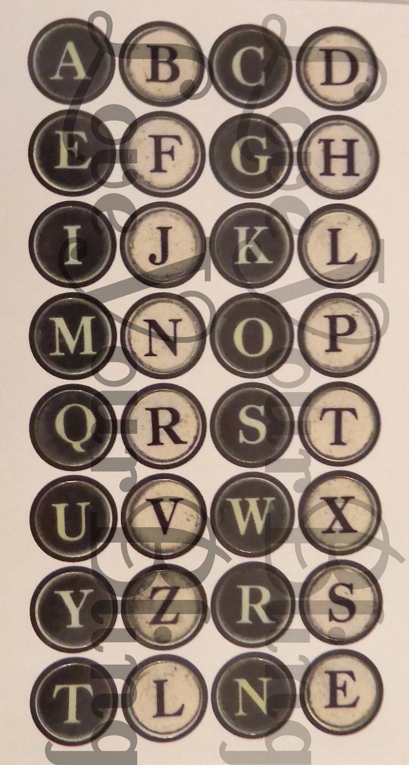 Sarah - antique Silver Typewriter Key Style Necklace - Initial Necklace - Typewriter Key Jewelry - Personalized Necklace