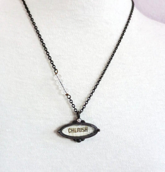 Cherish charm necklace
