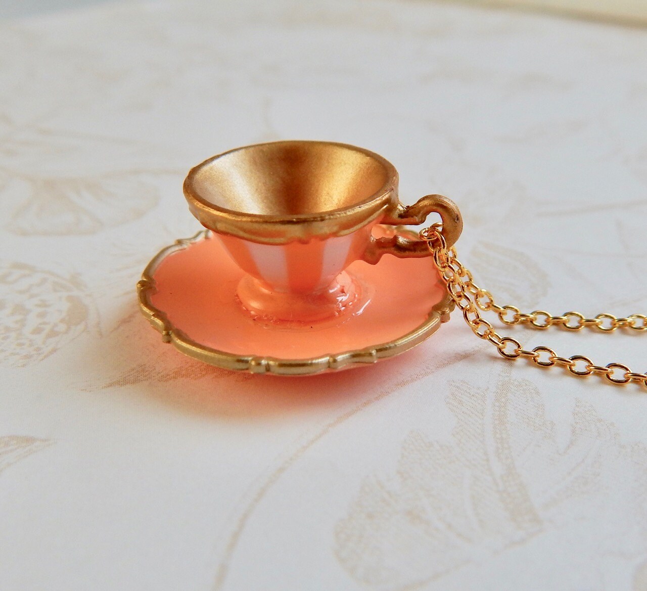 Alice in Wonderland Tea Cup Necklace