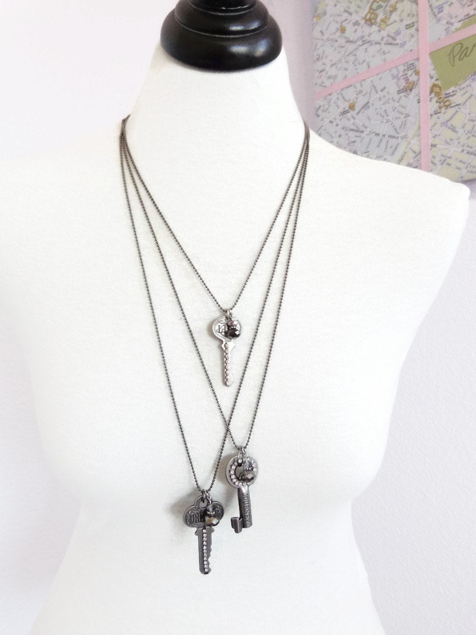 Katherine - life key charm necklace