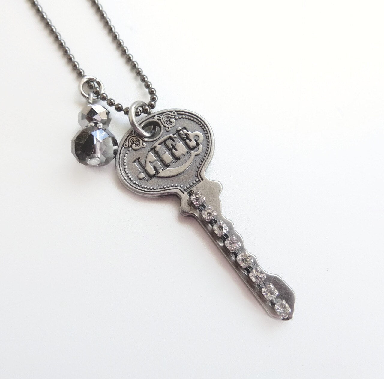 Katherine - life key charm necklace
