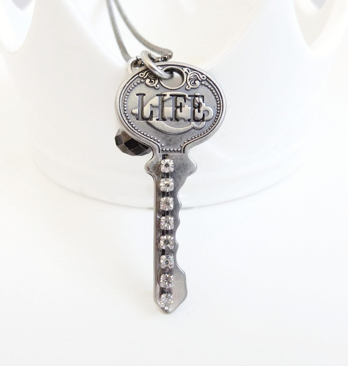 Katherine - life key charm necklace