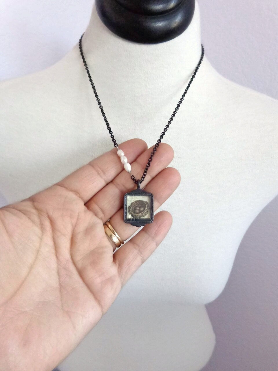 Hallie - bird nest necklace - three eggs nest necklace