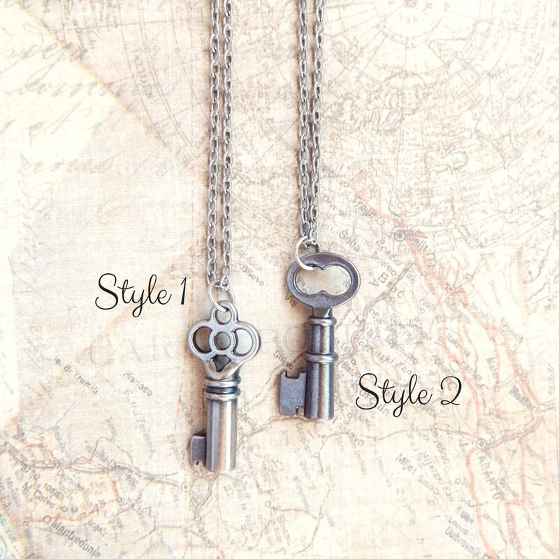 Elnora  - silver key necklace