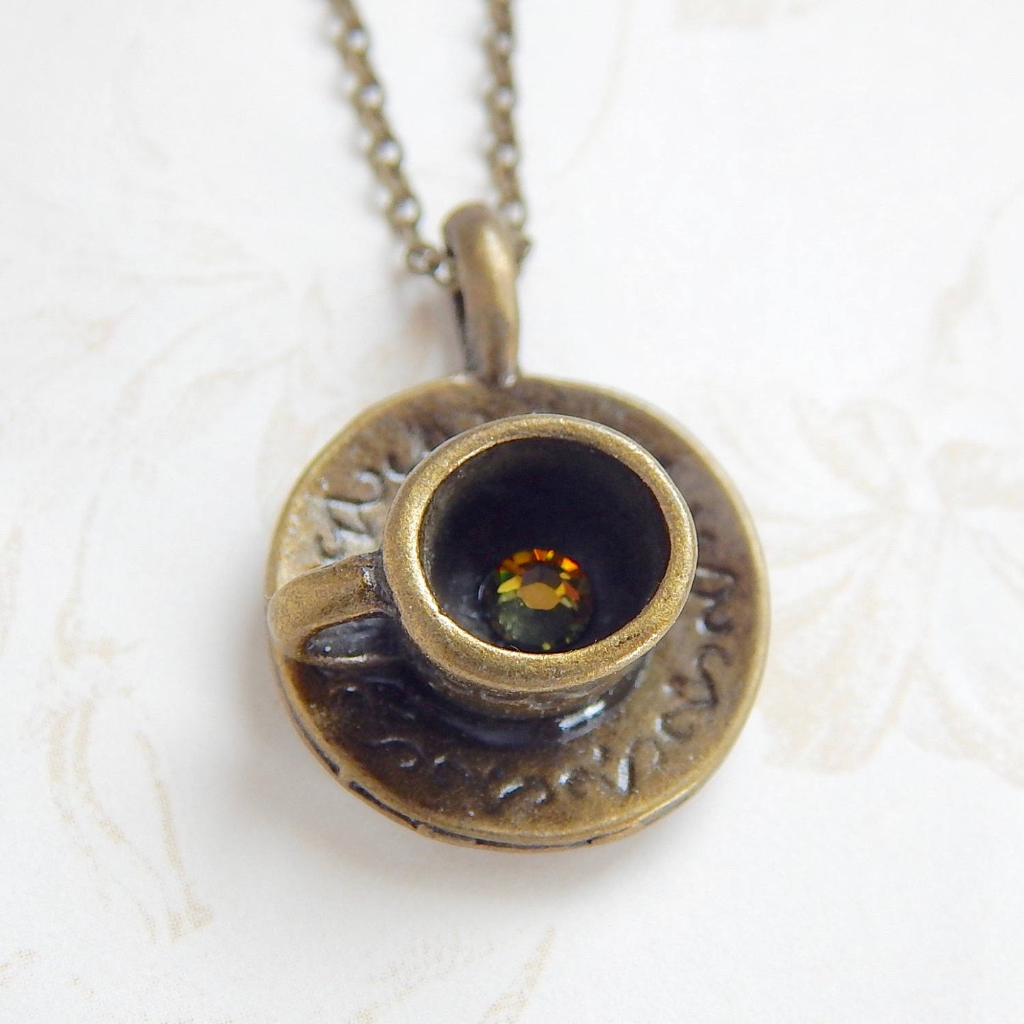 Eliza - tea for one - teacup charm necklace