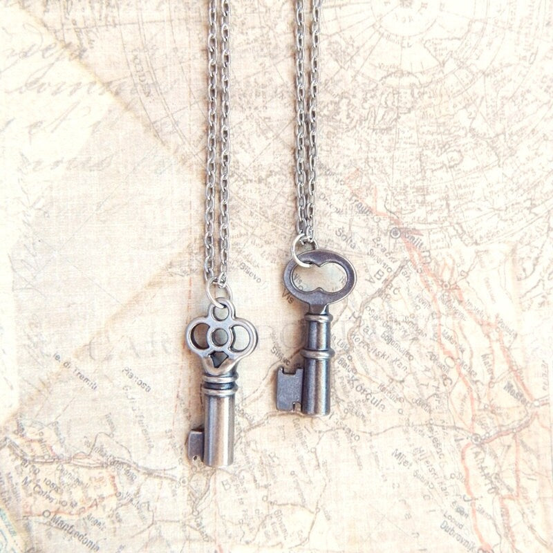 Elnora  - silver key necklace