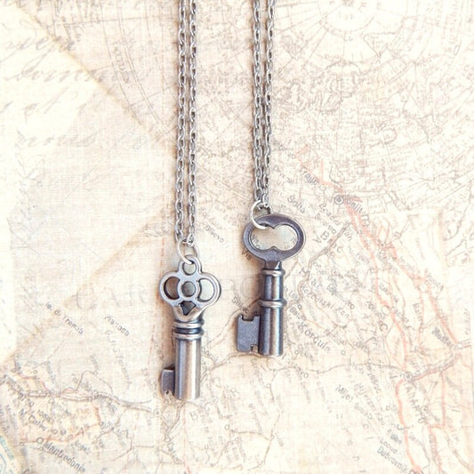 Elnora  - silver key necklace