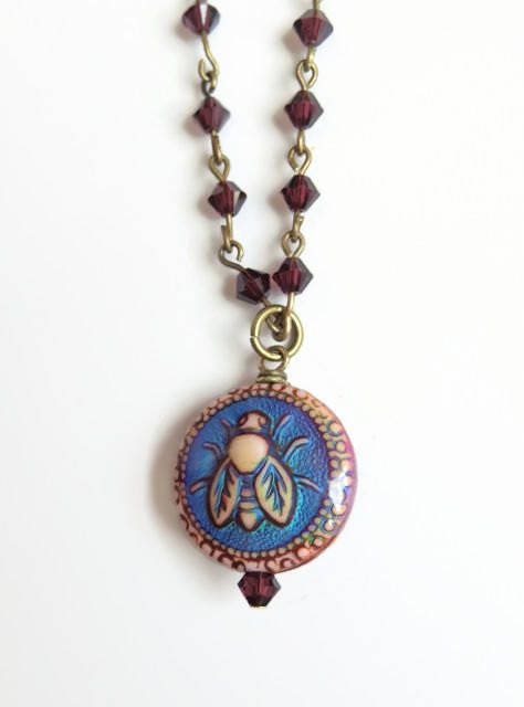 Beatrice - Mood bead bee necklace