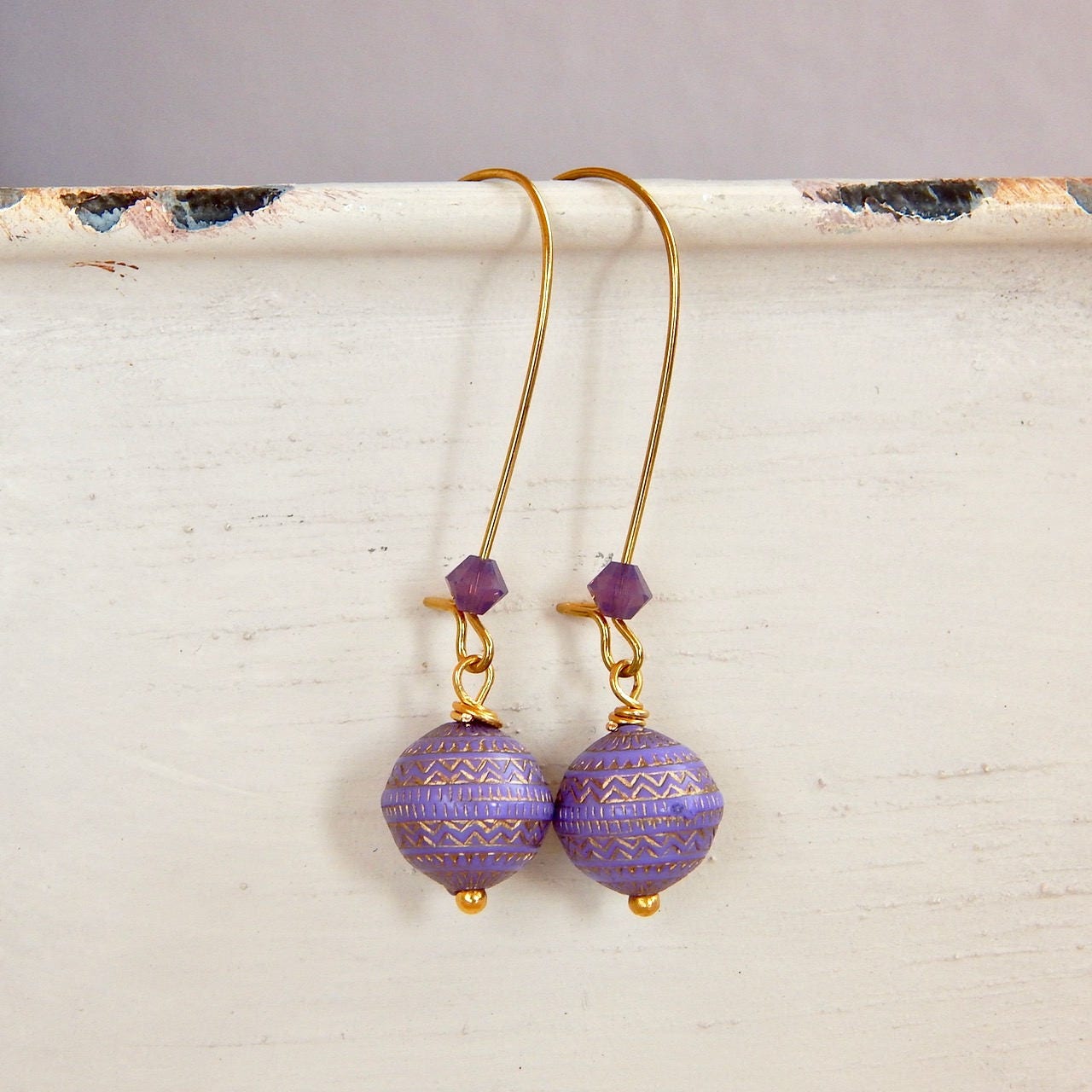 Josephine - lavender beaded bracelet and earring set.