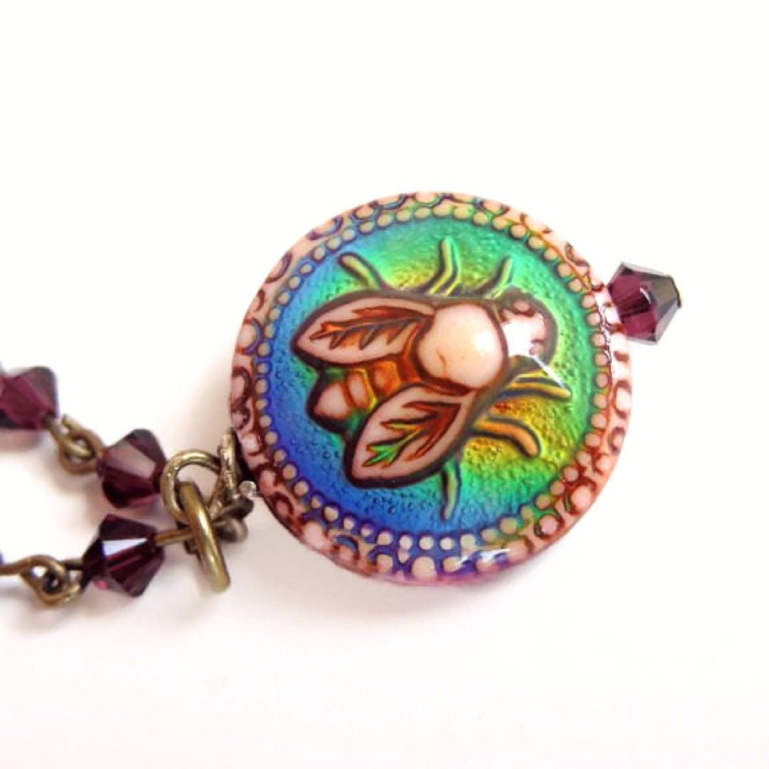 Beatrice - Mood bead bee necklace