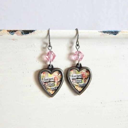 Valentine's Day heart earrings - Forget me not