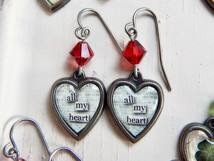 Valentine's Day heart earrings - All my heart