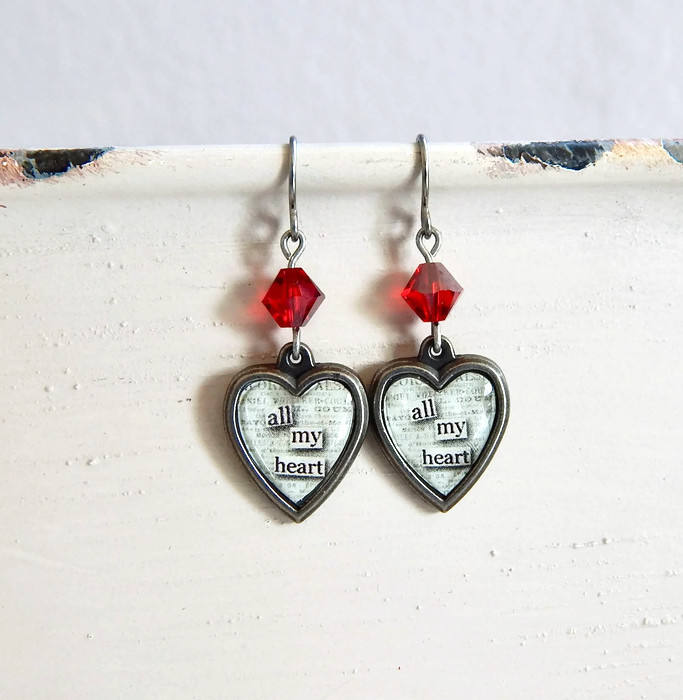 Valentine's Day heart earrings - All my heart