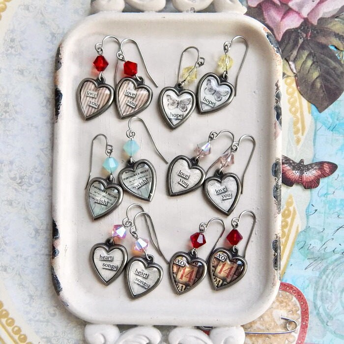 Valentine's Day heart earrings - Us - crystal heart earrings