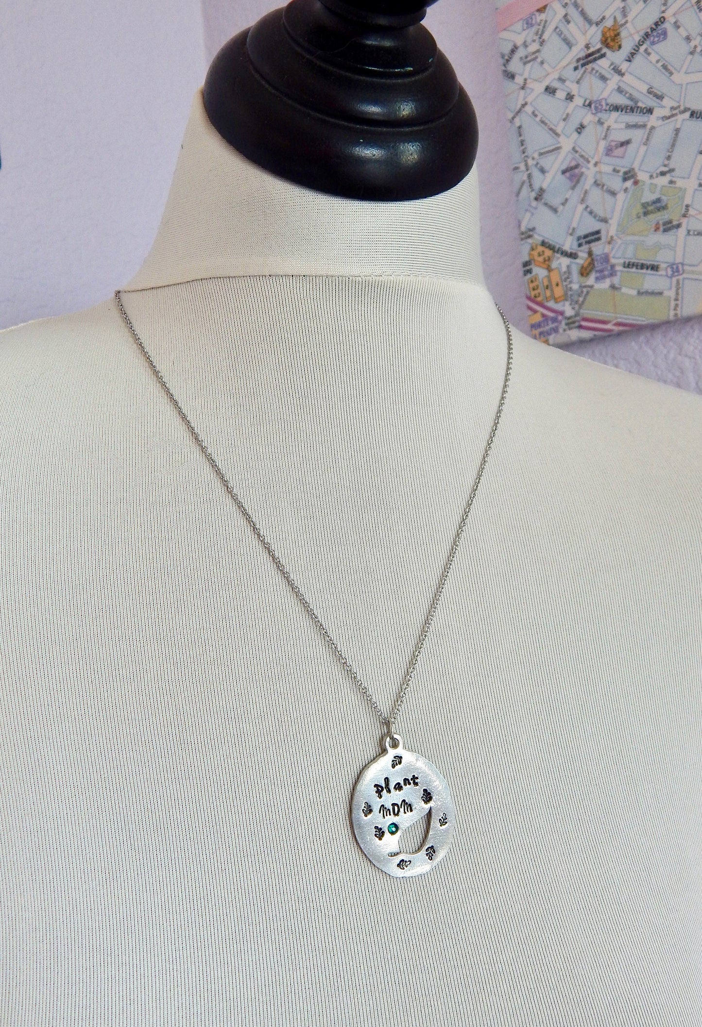 Ivy - plant mom necklace - hand stamped necklace