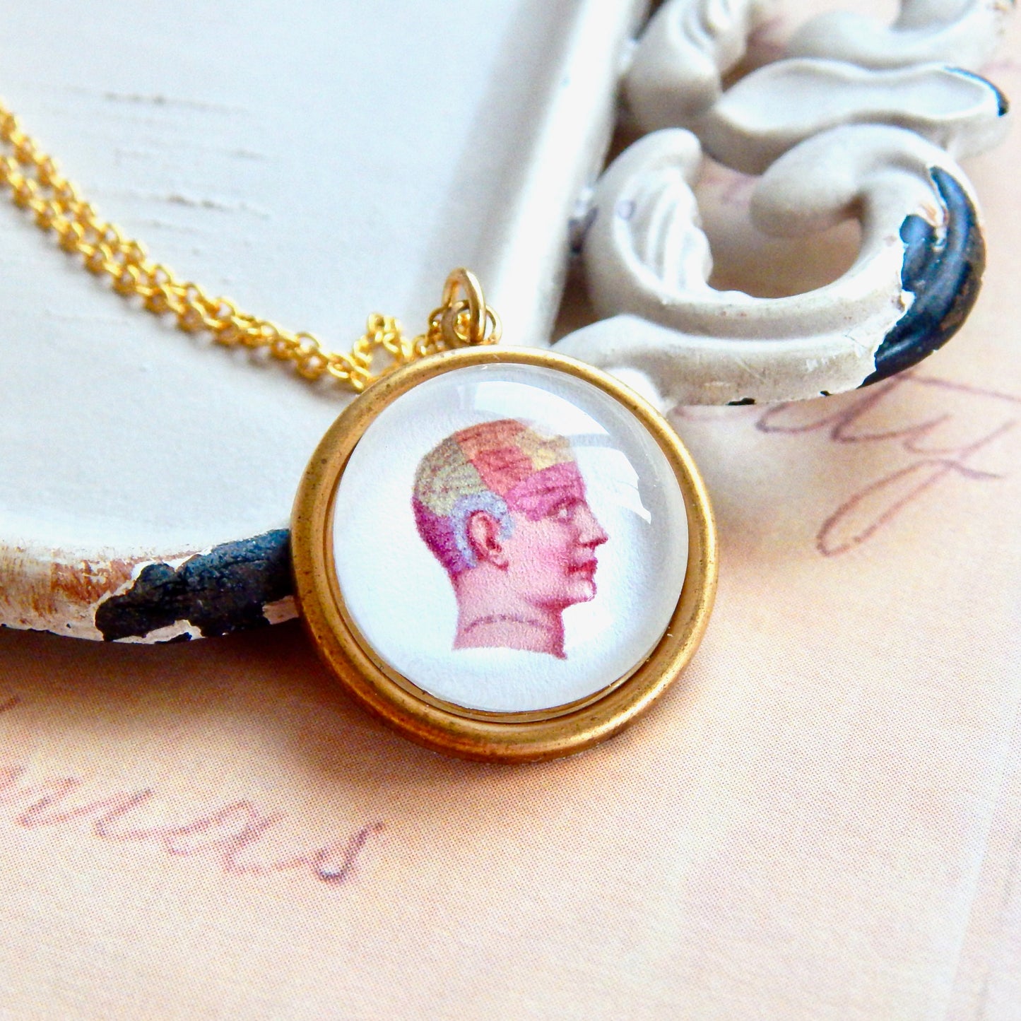 Phrenology necklace