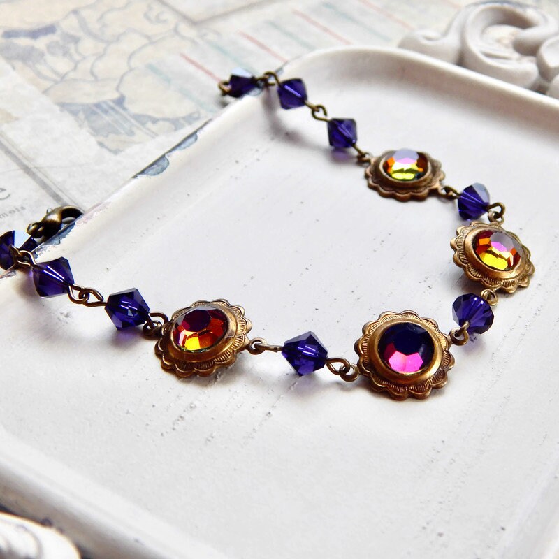 Vintage crystal beaded bracelet - Vintage SWAROVSKI® bracelet