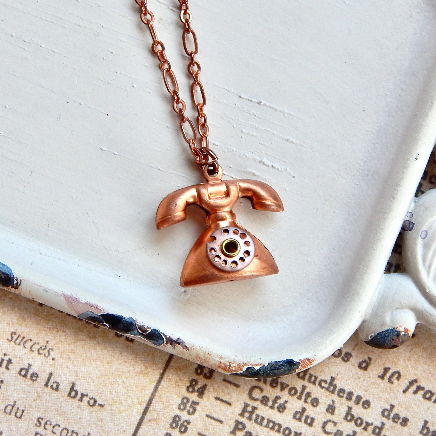 Relics of the past - Rotary phone or coffee pot charm necklace