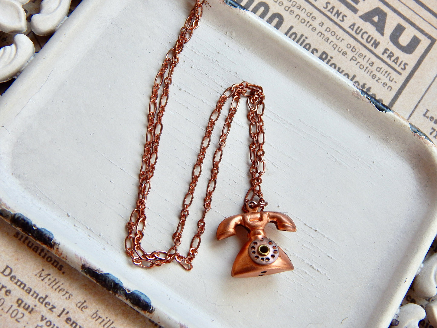 Relics of the past - Rotary phone or coffee pot charm necklace