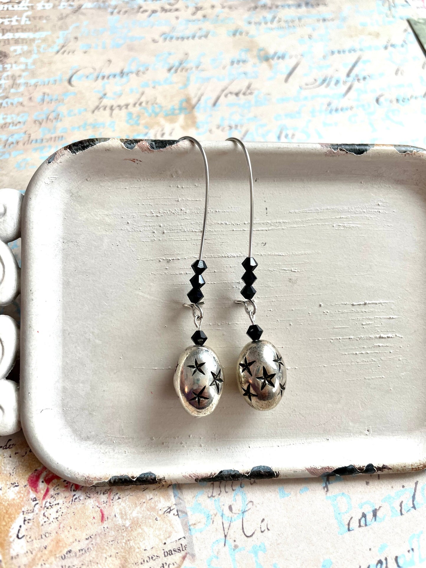 Starla II earrings - silver drop earrings