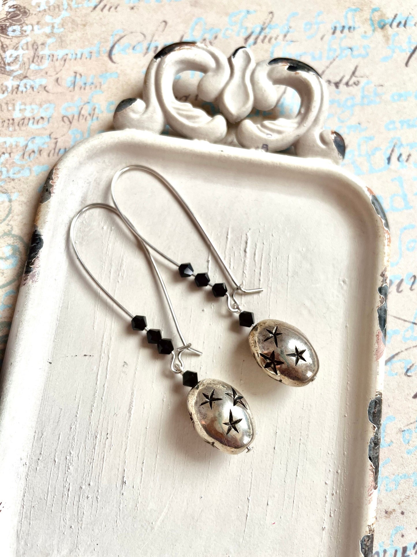 Starla II earrings - silver drop earrings