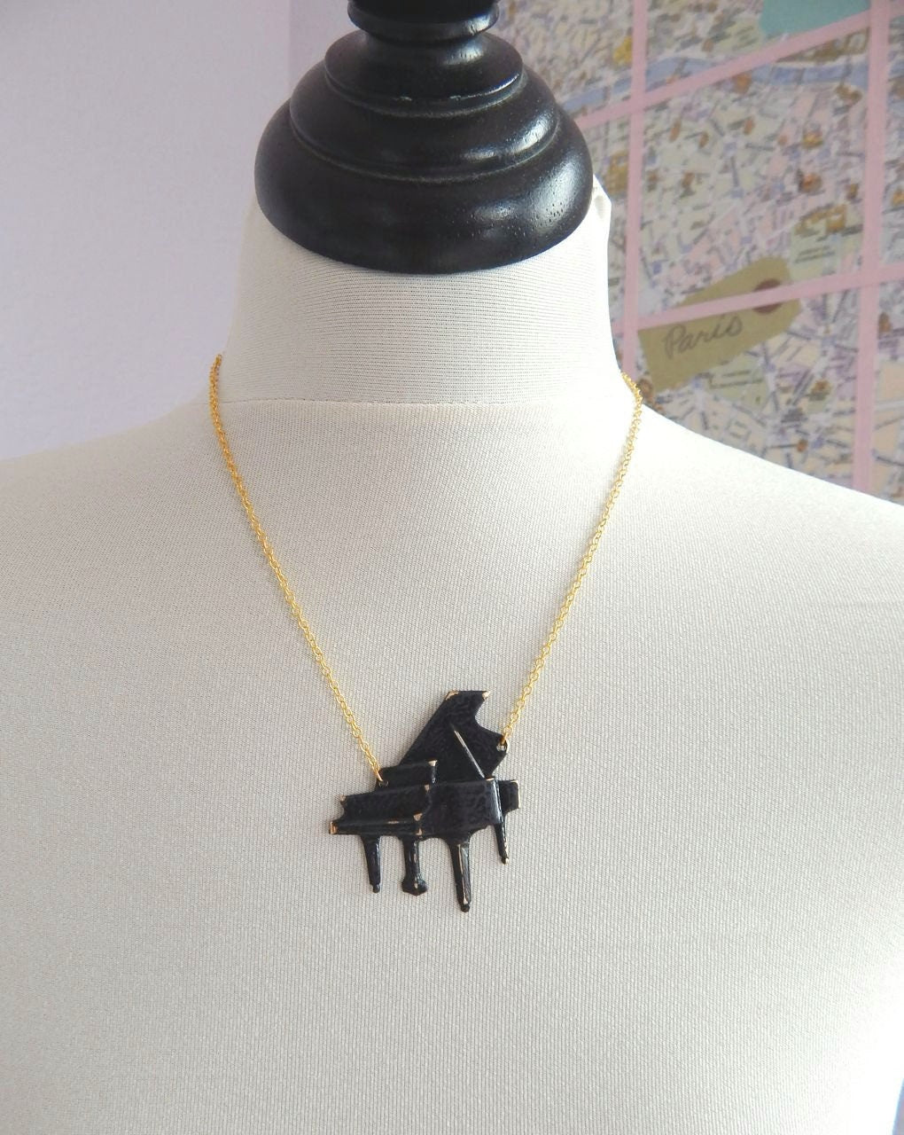 Grand piano necklace - piano charm pendant