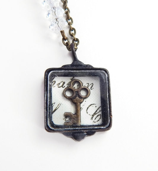 Key shadow box necklace
