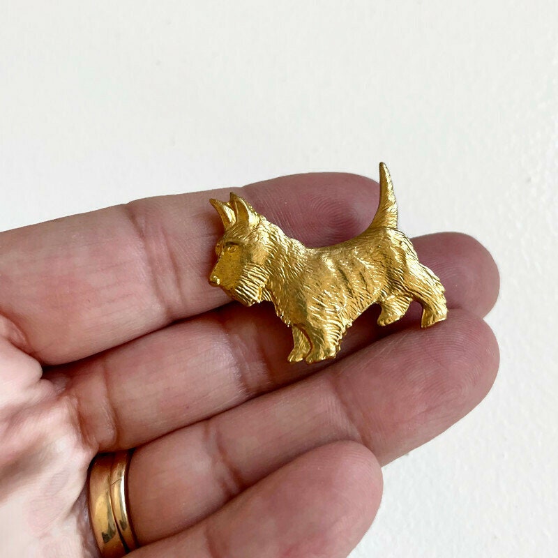 Scotty - Vintage Brass Scottish Terrier Pin