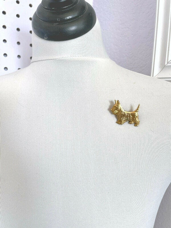 Scotty - Vintage Brass Scottish Terrier Pin