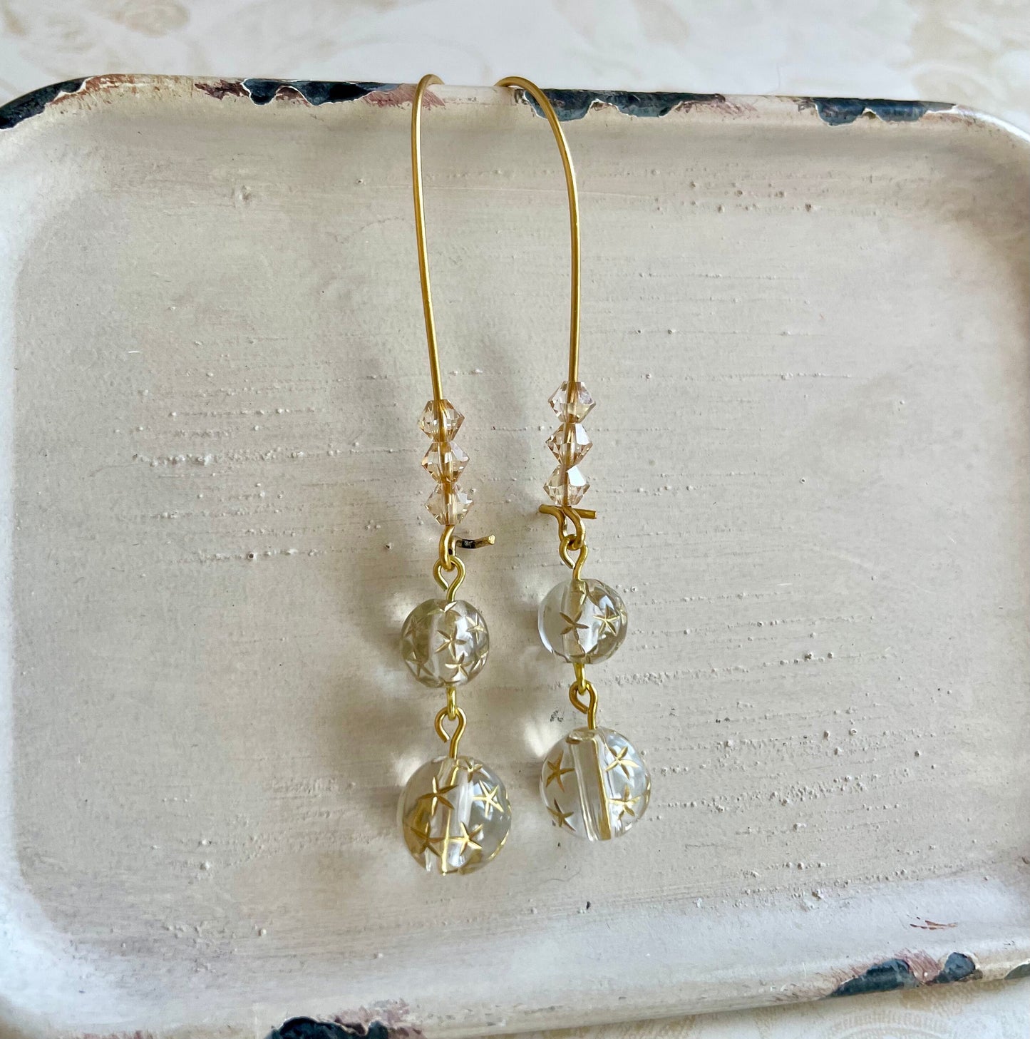 Starla III earrings - gold drop earrings