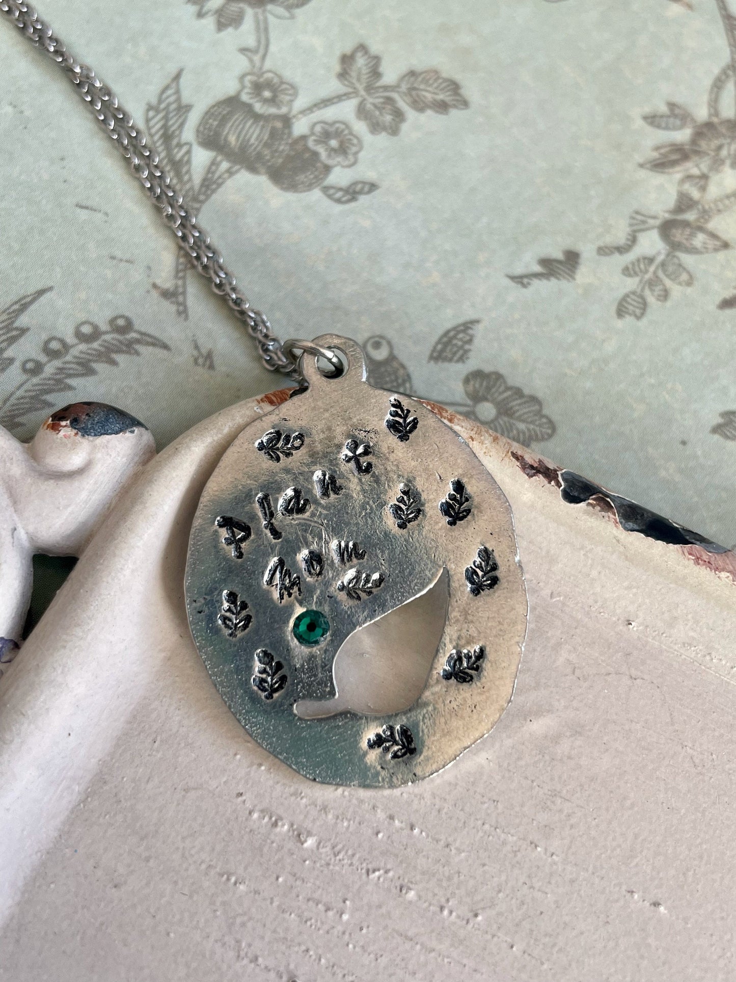 Ivy - plant mom necklace - hand stamped necklace