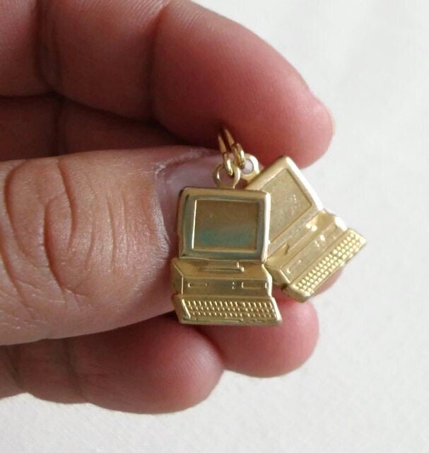 Vintage Brass Computer earrings