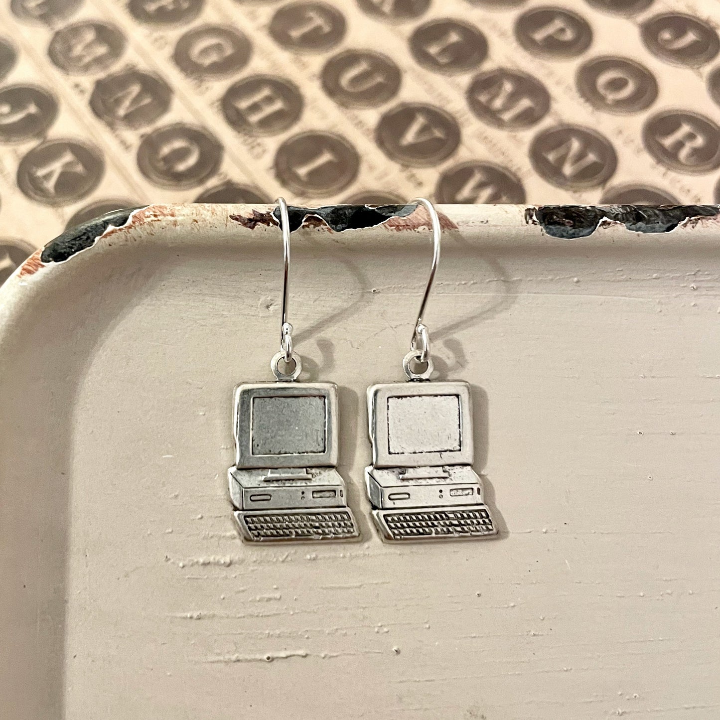 Vintage Brass Computer earrings