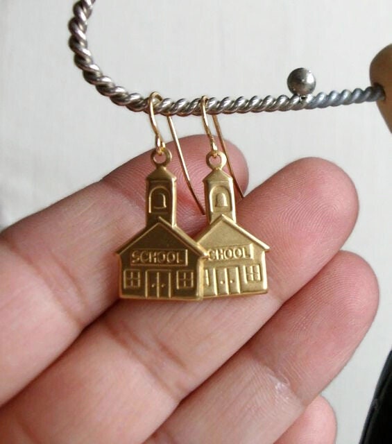 Schoolhouse Earrings - Back to School - teacher earrings