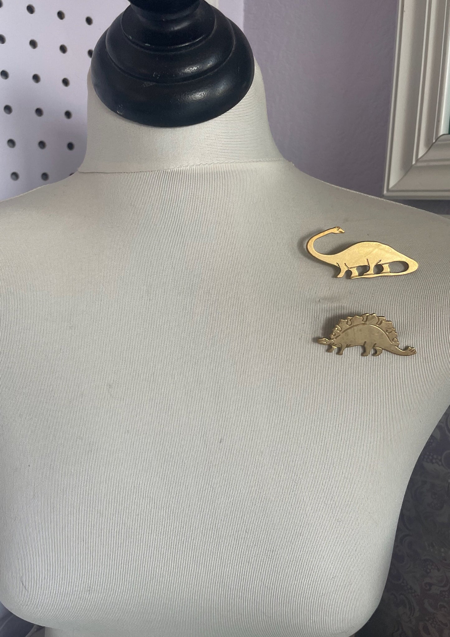 Vintage brass dinosaur pins your choice