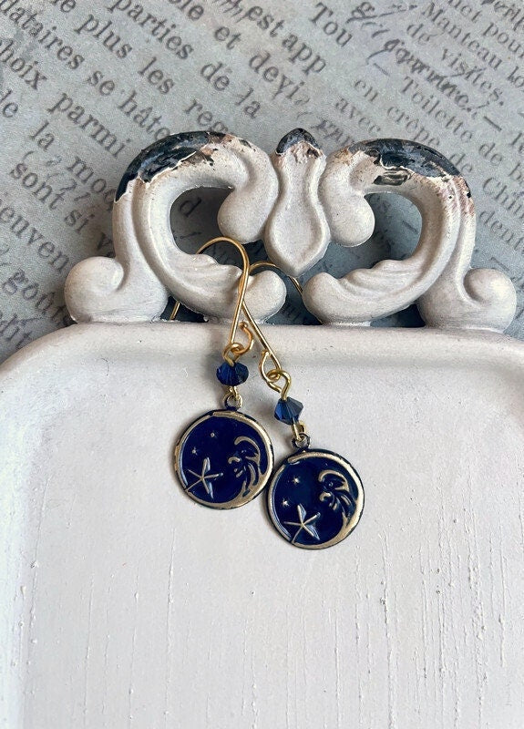 Man in the moon earrings