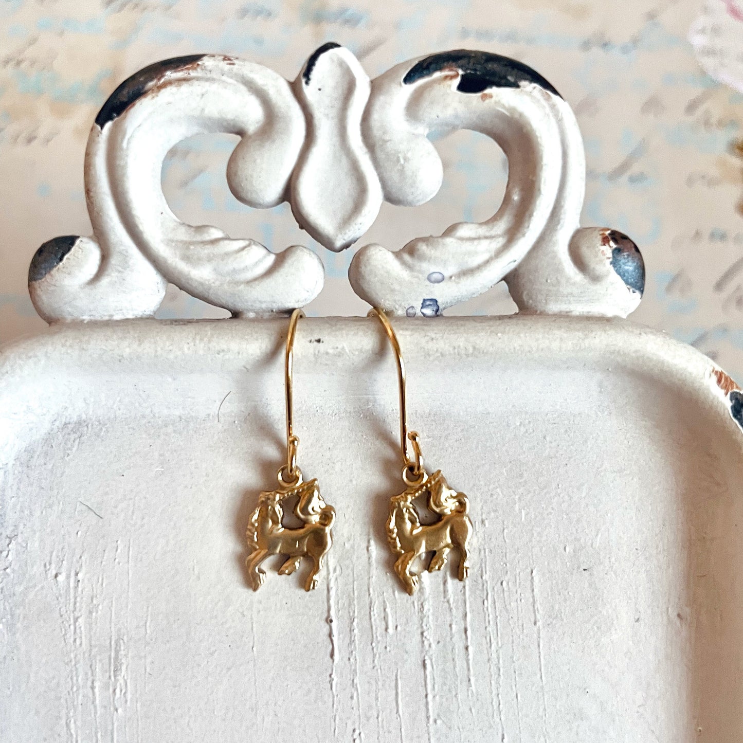 Magic II  - Brass unicorn charm necklace,  earrings, or set your choice