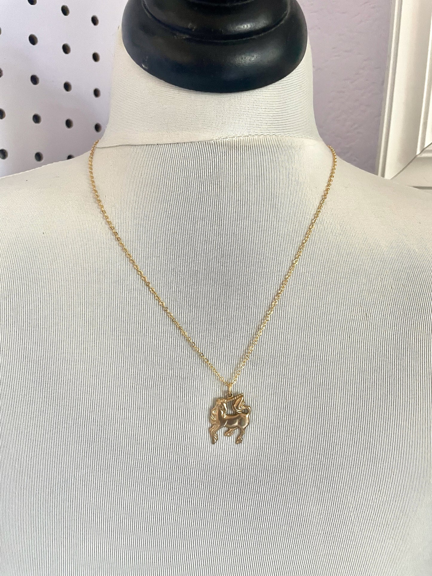 Magic II  - Brass unicorn charm necklace,  earrings, or set your choice