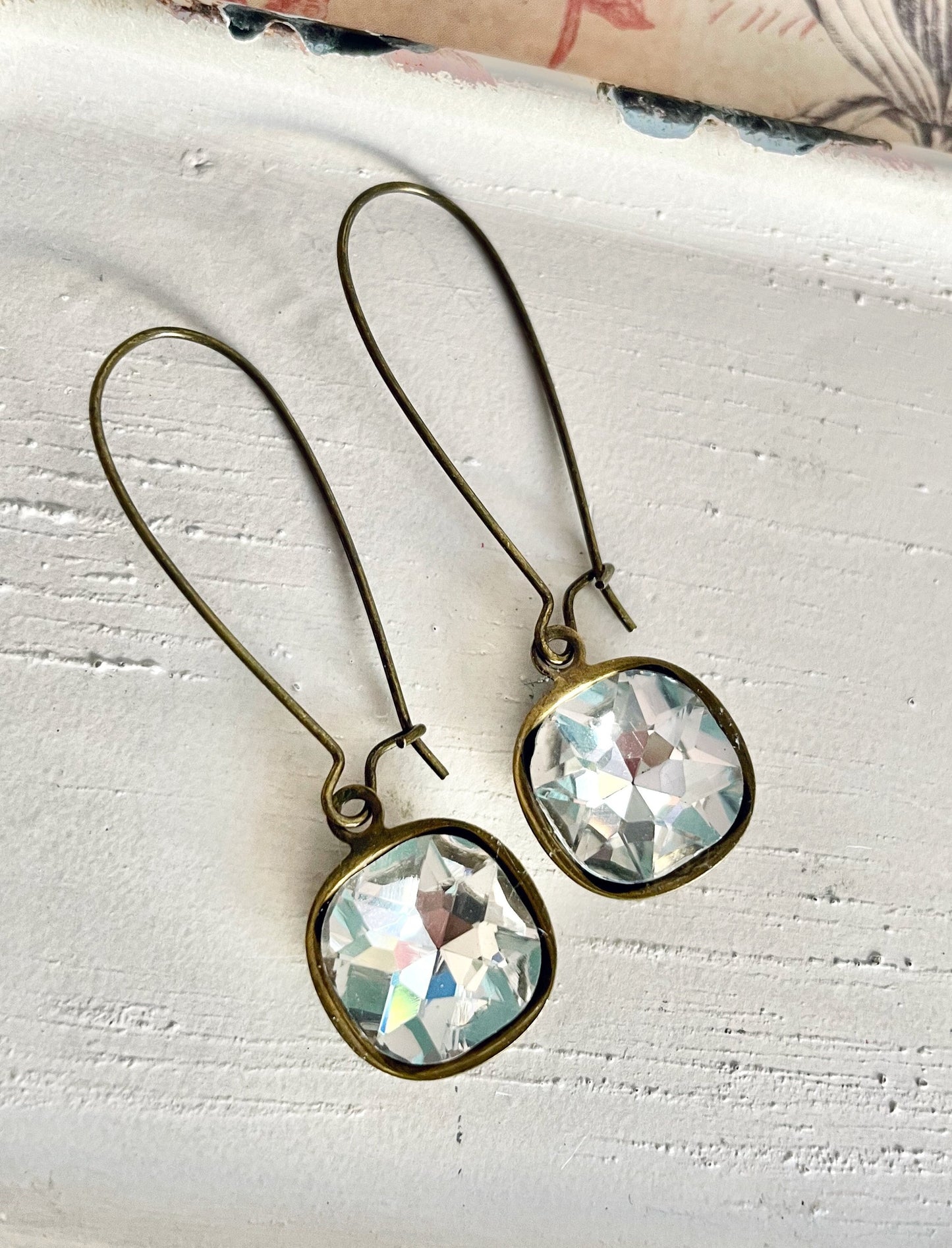 Clear vintage Swarovski crystal earrings