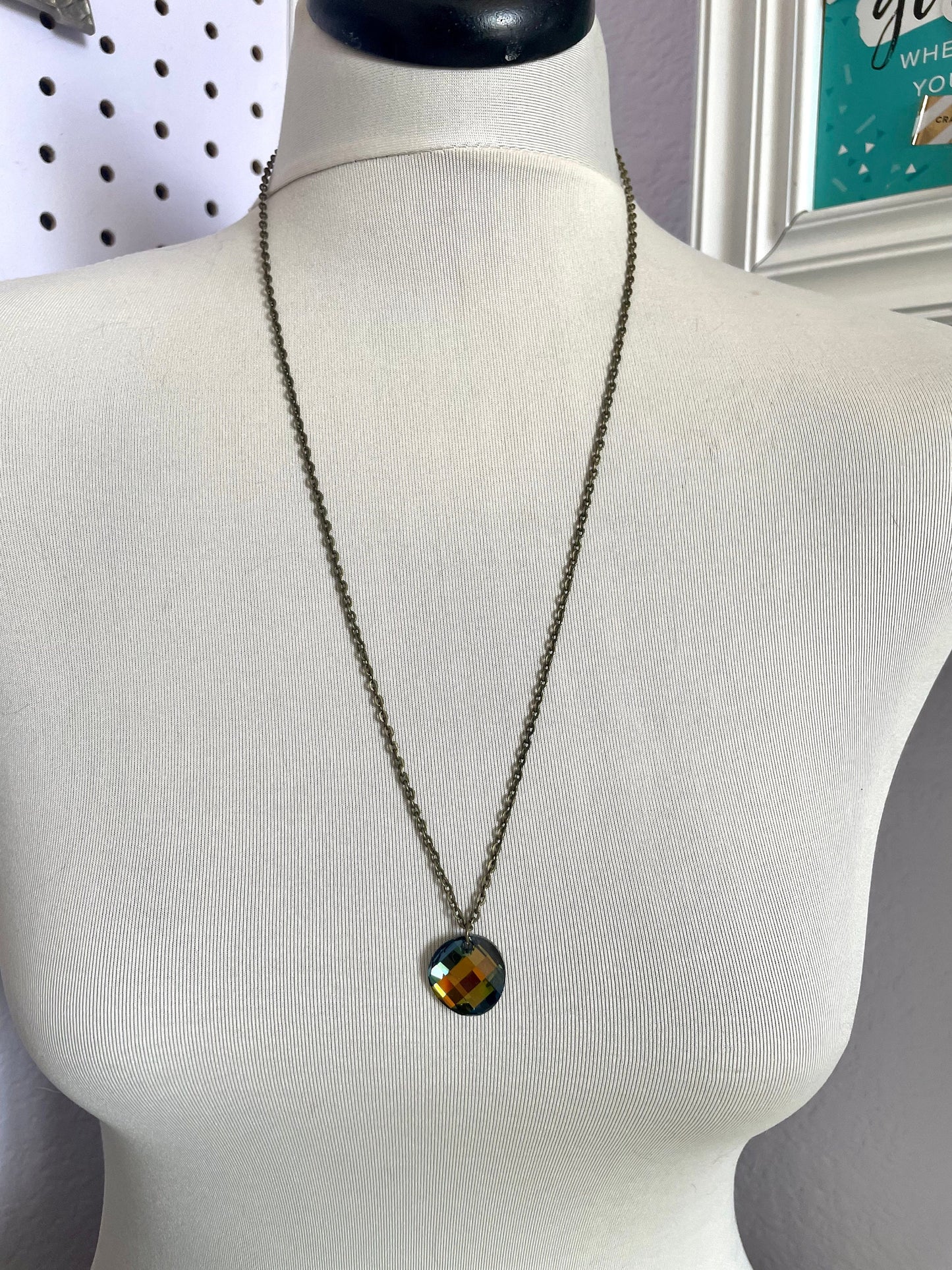 Vintage Swarovski crystal necklace or earrings set in tabac