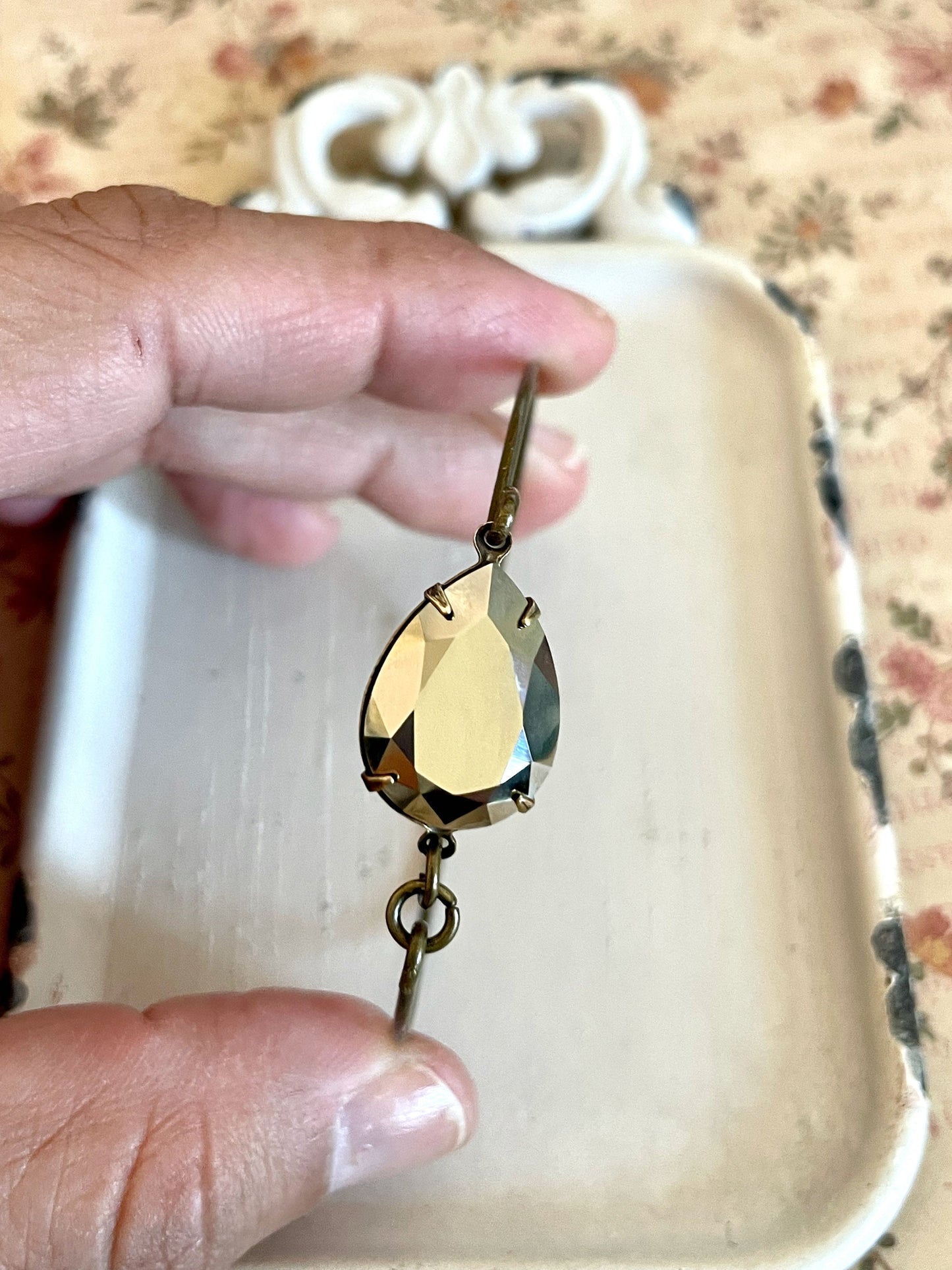 Gold metallic Swarovski Crystal bangle bracelet