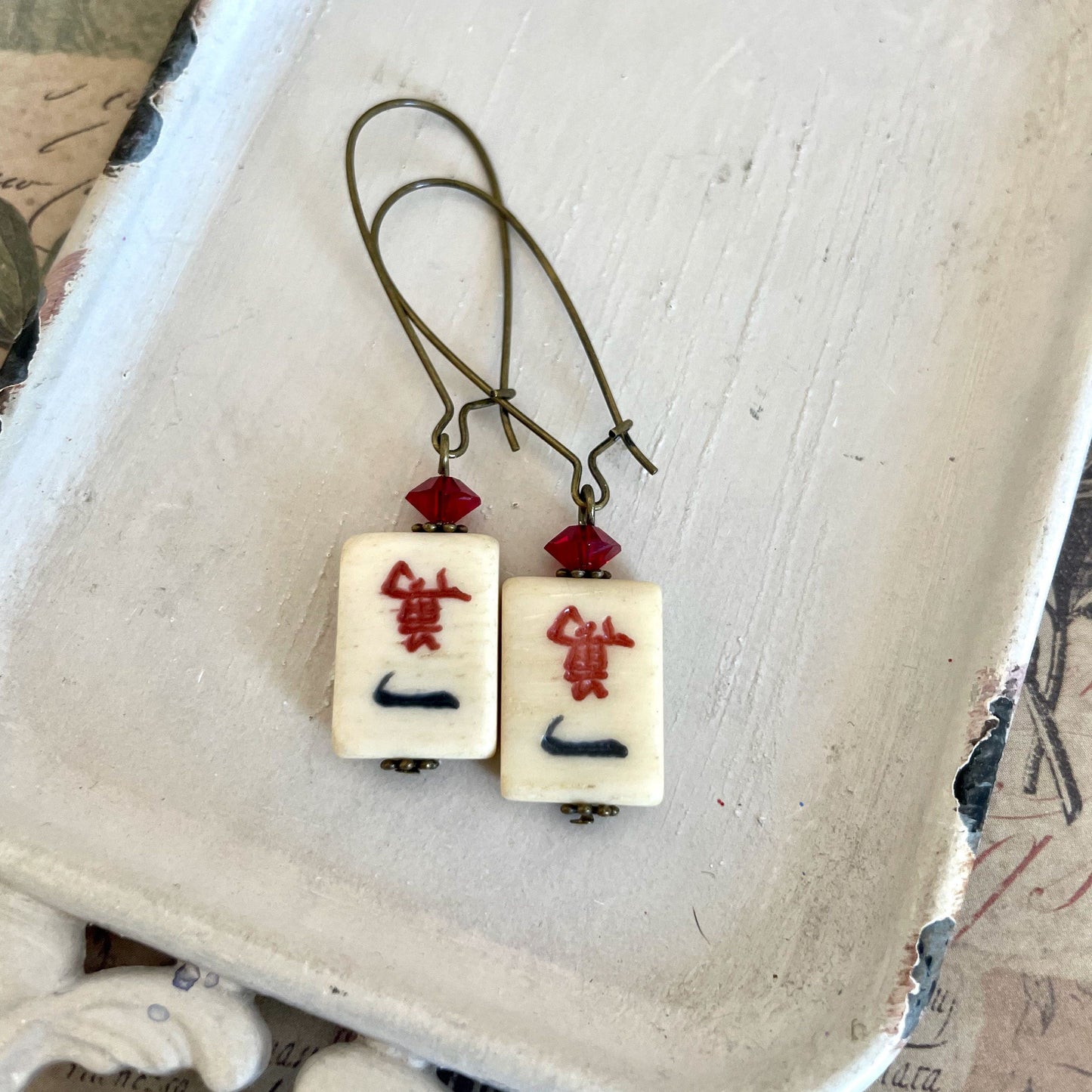 Mahjong tile earrings your choice