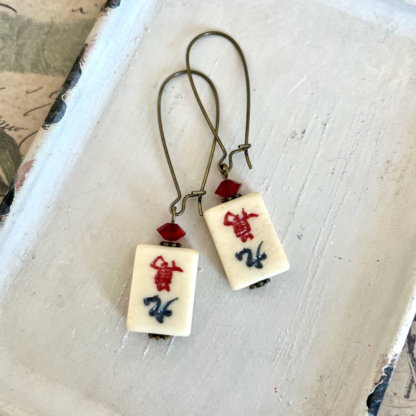 Mahjong tile earrings your choice