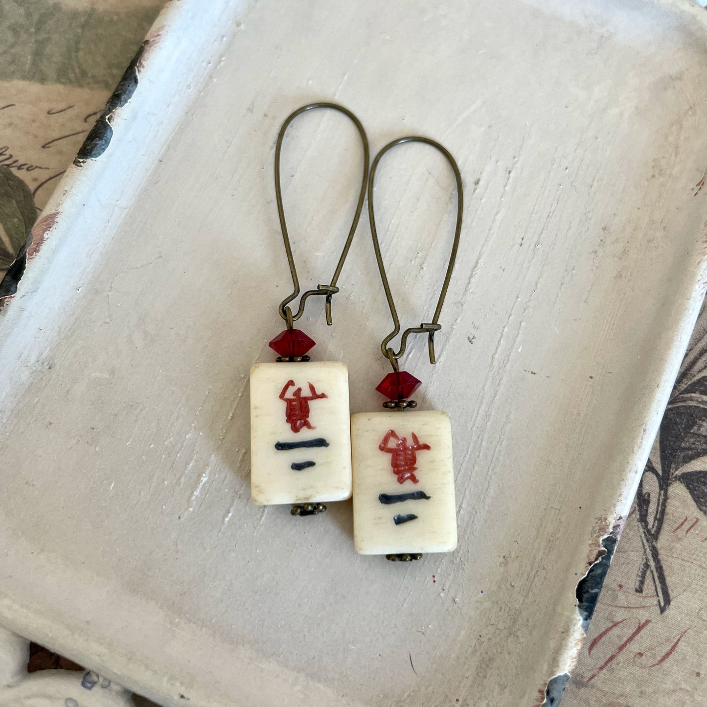 Mahjong tile earrings your choice