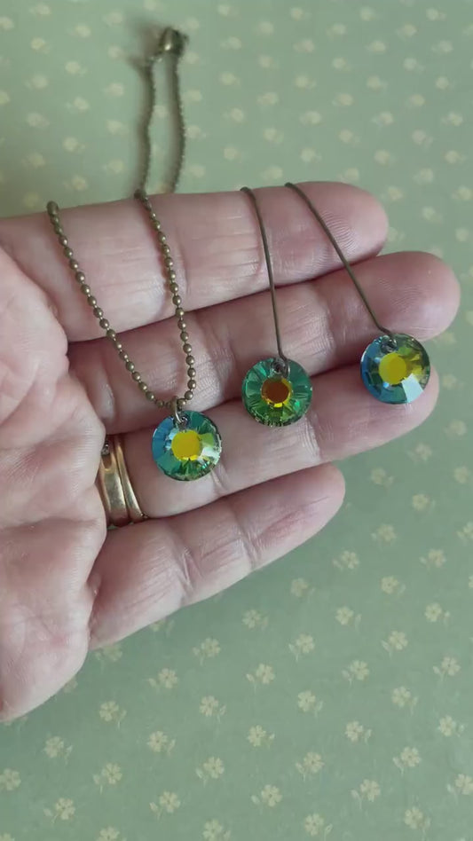 Colorful Swarovski pendant, earrings or set
