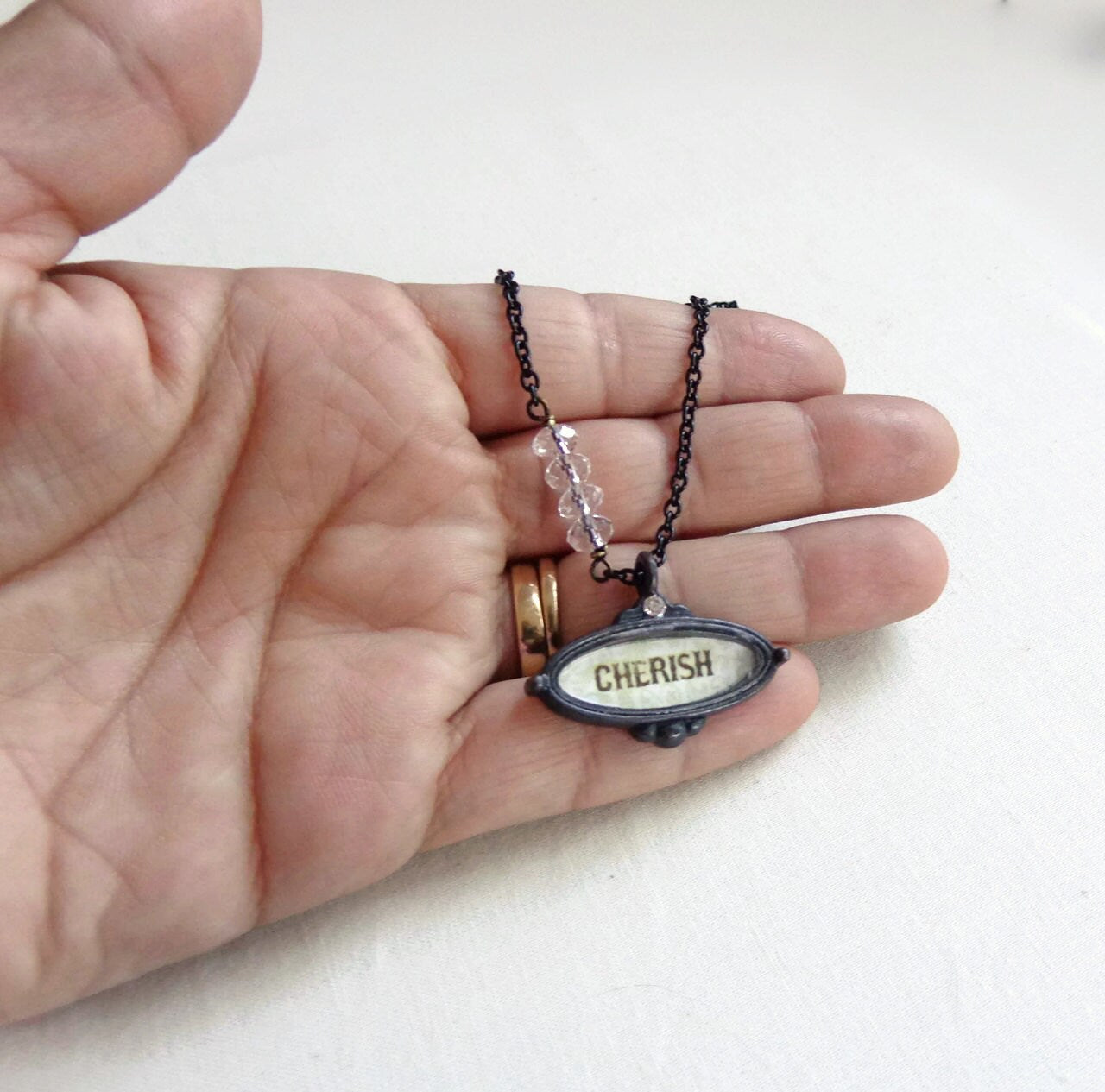 Cherish charm necklace